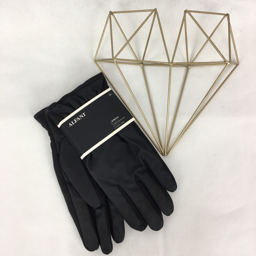 Men's Leather Trim Alfani Stretch Gloves